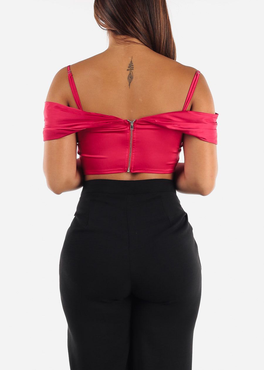 Magenta Corset Top w Drape Shoulders sold by Moda product image thumbnail 5