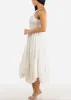 Sleeveless Smocked Ruffle Midi Dress sold by Moda