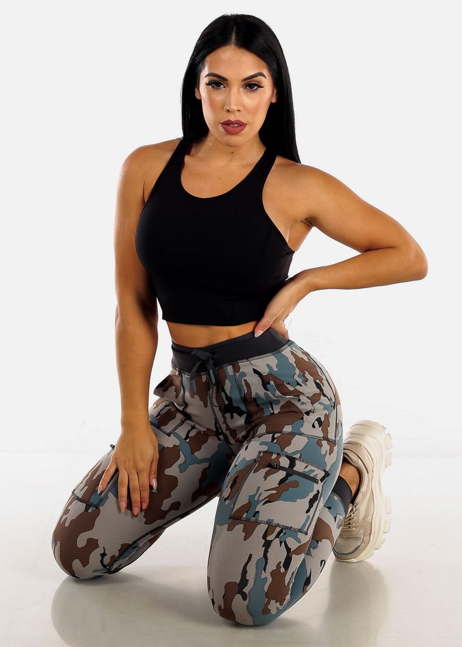 MONO B Black Ribbed Racerback Sports Bra Tank Top sold by Moda product image thumbnail 5