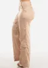 High Waist Wide Leg Satin Cargo Pants Champagne sold by Moda