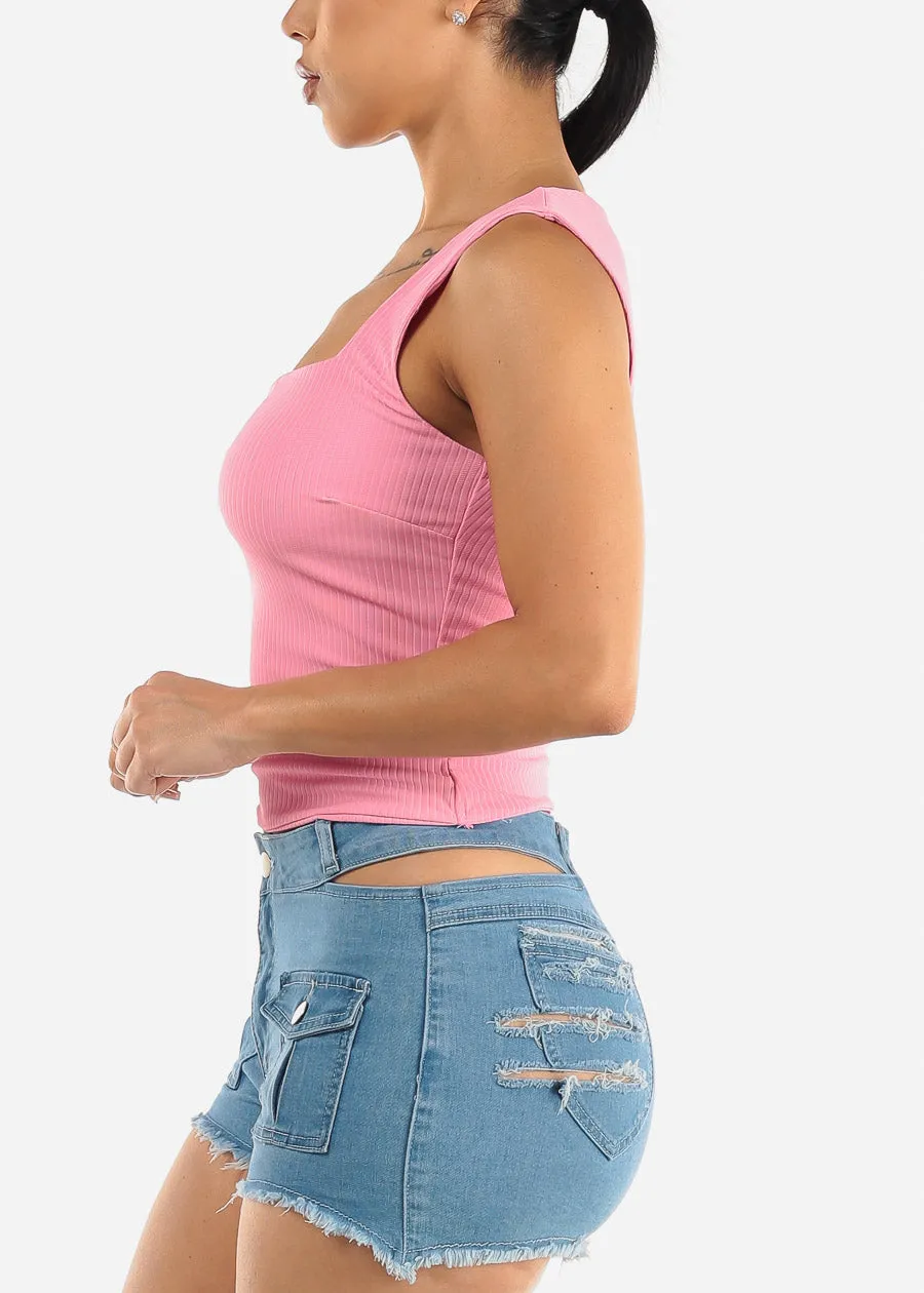 Sleeveless Double Layered Tank Top Pink sold by Moda product image thumbnail 3