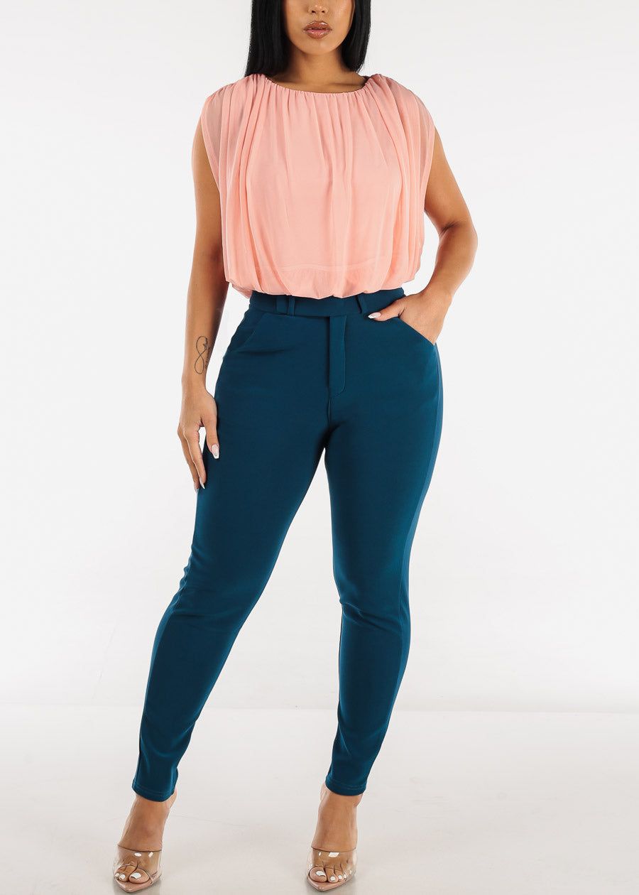 Sleeveless Bubble Hem Blouse Light Pink sold by Moda product image thumbnail 2