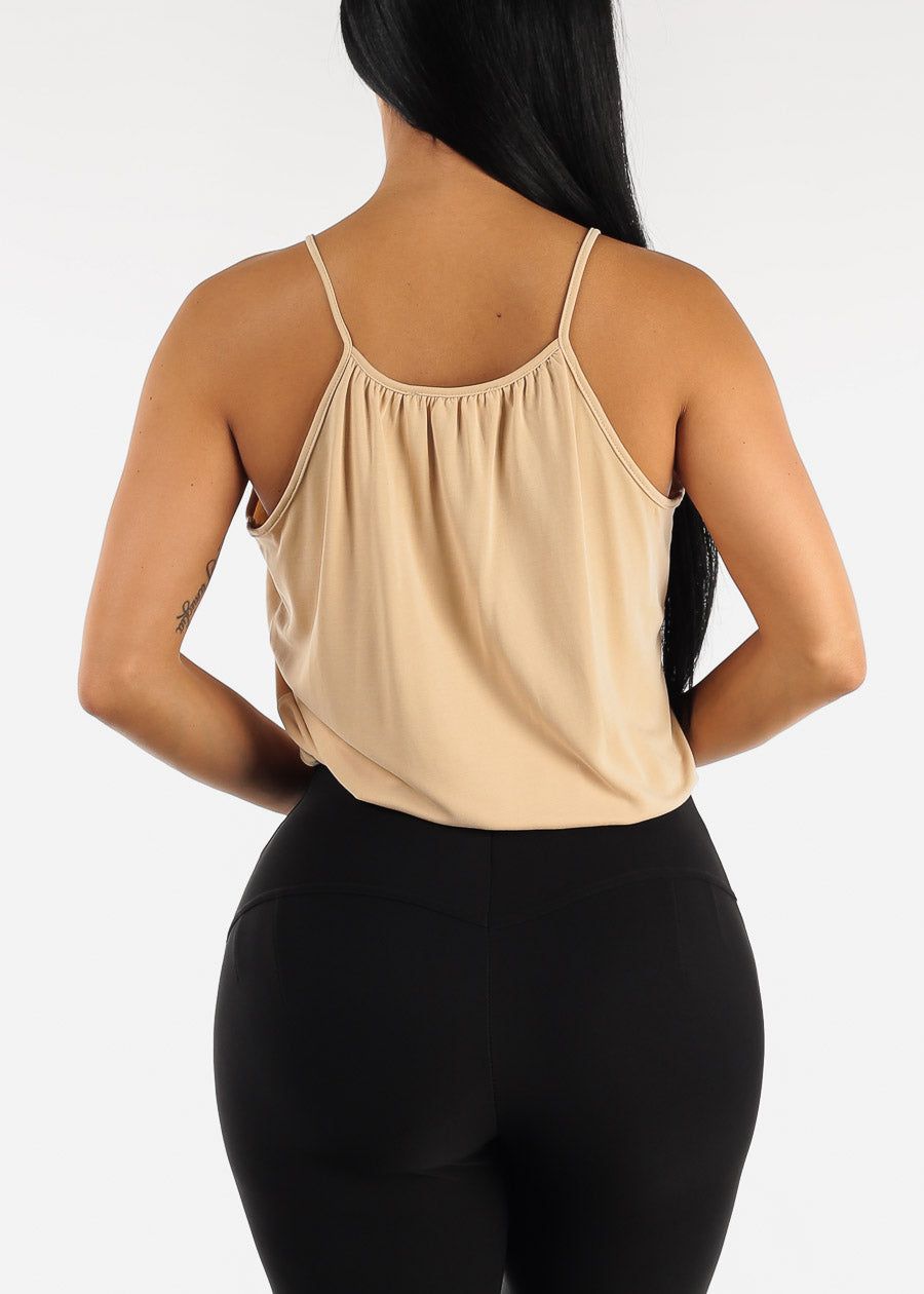 Sleeveless Surplice Cami Top Beige sold by Moda product image thumbnail 4