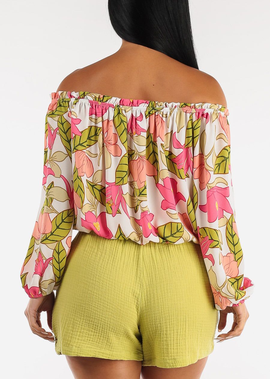 Chiffon Off Shoulder Floral Top w Elastic Waist sold by Moda product image thumbnail 4