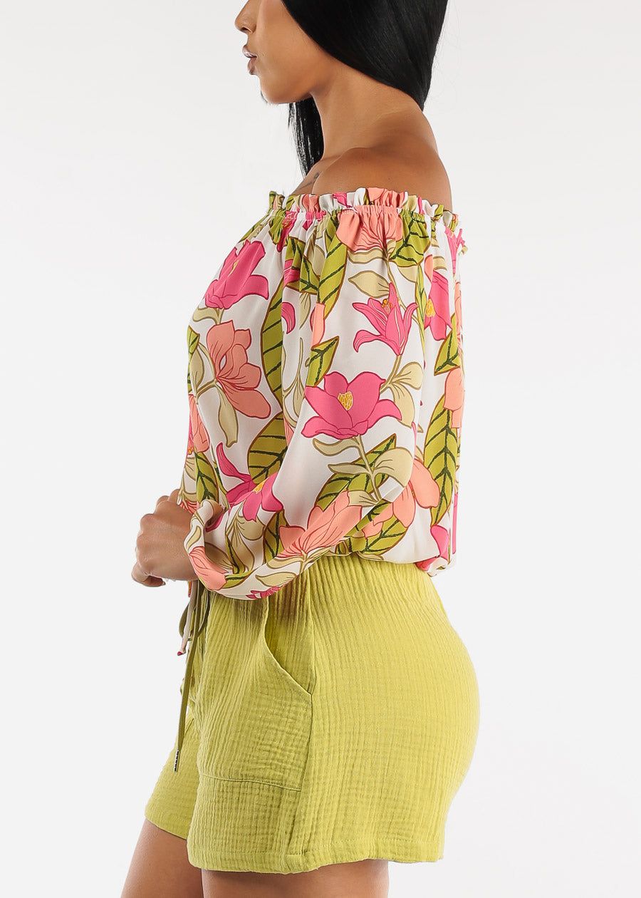 Chiffon Off Shoulder Floral Top w Elastic Waist sold by Moda product image thumbnail 3