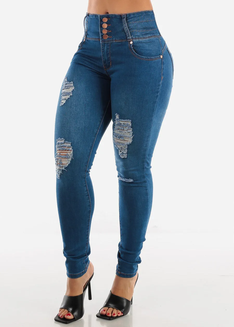 High Waisted Levanta Cola Distressed Jeans sold by Moda product image thumbnail 3