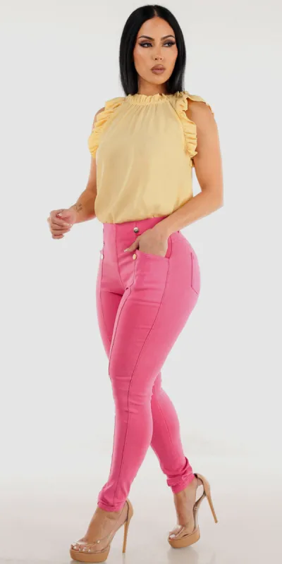 Ruffled Blouse Butt Lift Skinnies Look sold by Moda