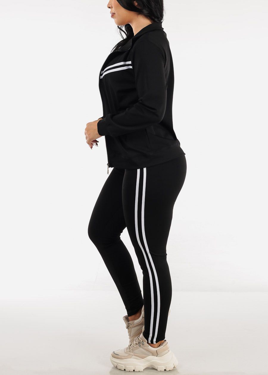 Black Activewear Jacket, Tank Top & Leggings (3 CPE SET) sold by Moda product image thumbnail 3