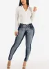 High Waisted Butt Lifting Acid Wash Skinny Jeans sold by Moda