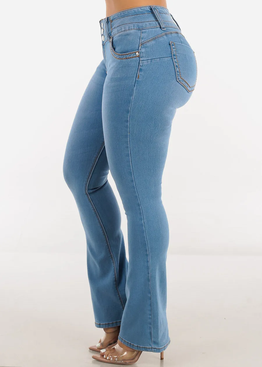 Butt Lifting Mid Rise Light Blue Bootcut Jeans sold by Moda product image thumbnail 4
