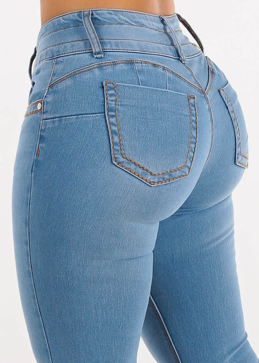 Butt Lifting Mid Rise Light Blue Bootcut Jeans sold by Moda product image thumbnail 5