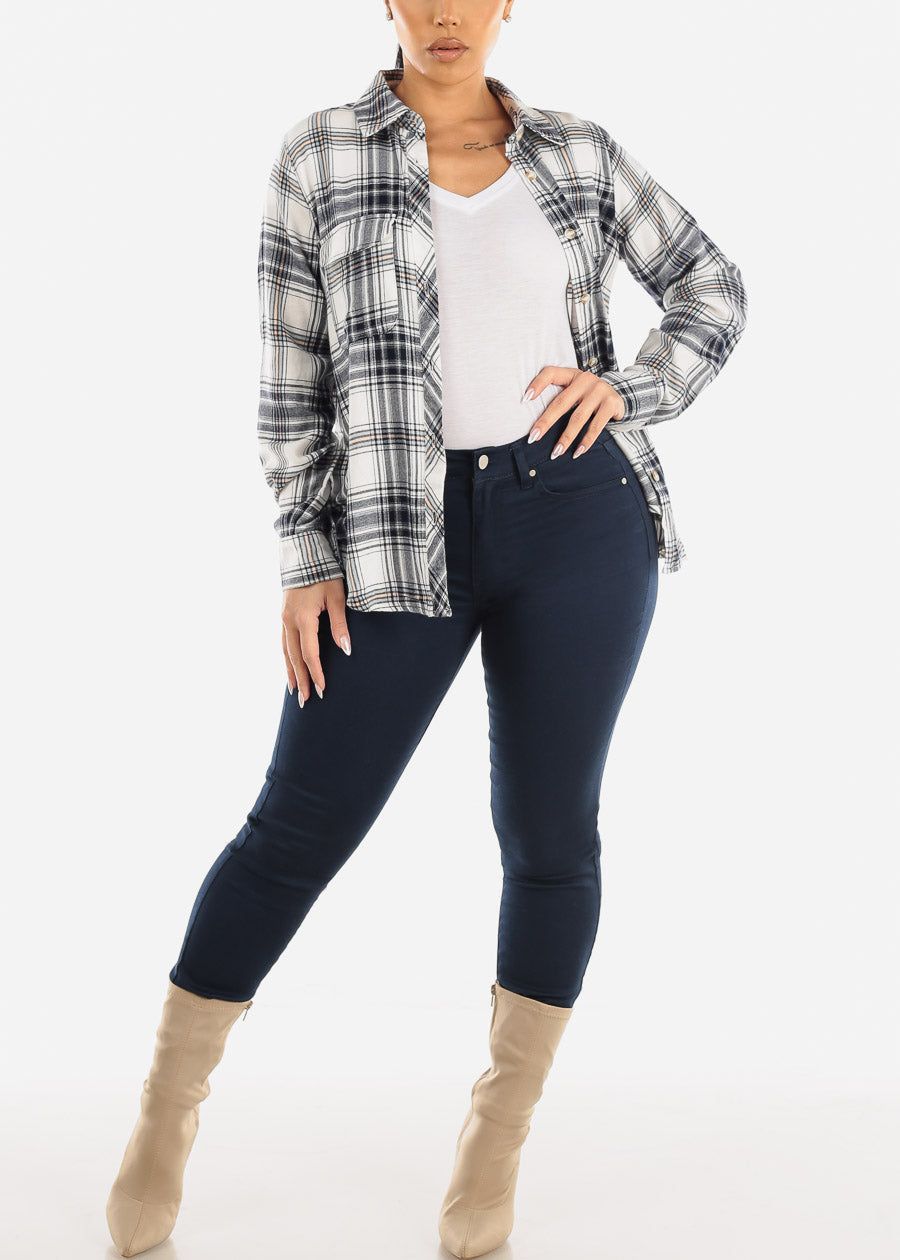 Classic High Waist Stretch Skinny Jeans Navy sold by Moda product image thumbnail 2