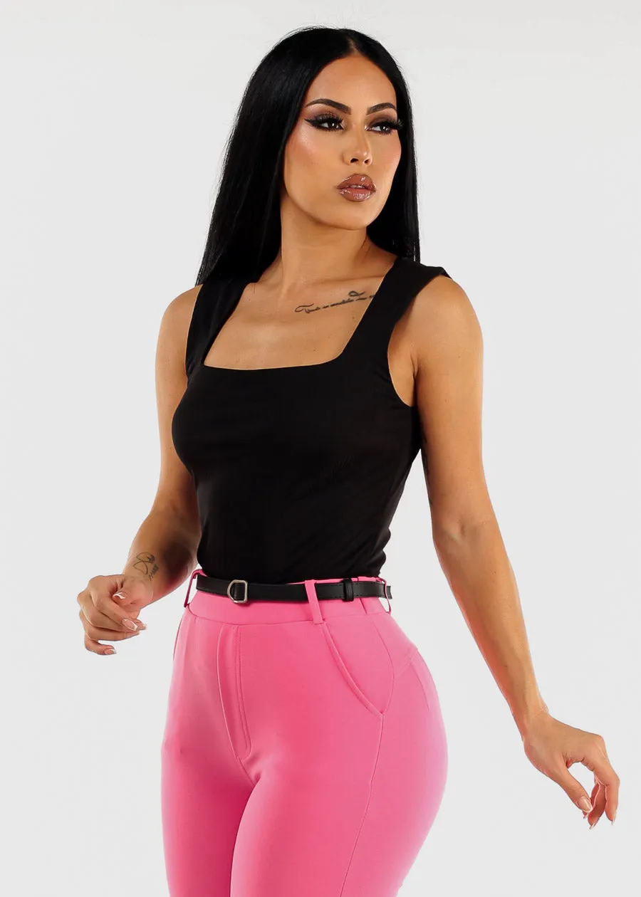 Sleeveless Double Layered Black Tank Top sold by Moda