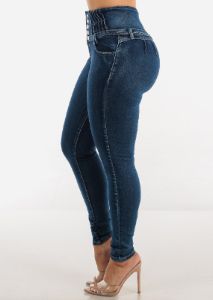 Super High Waist Butt Lift 5 Button Skinny Jeans sold by Moda