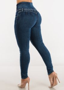Super High Waist Butt Lift 5 Button Skinny Jeans sold by Moda