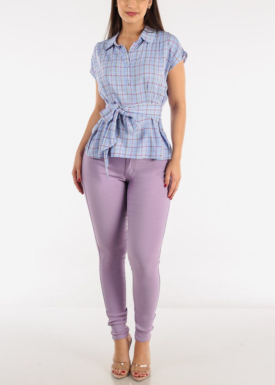 High Waist Hyper Stretch Slim Fit Skinny Pants Lilac sold by Moda product image thumbnail 2