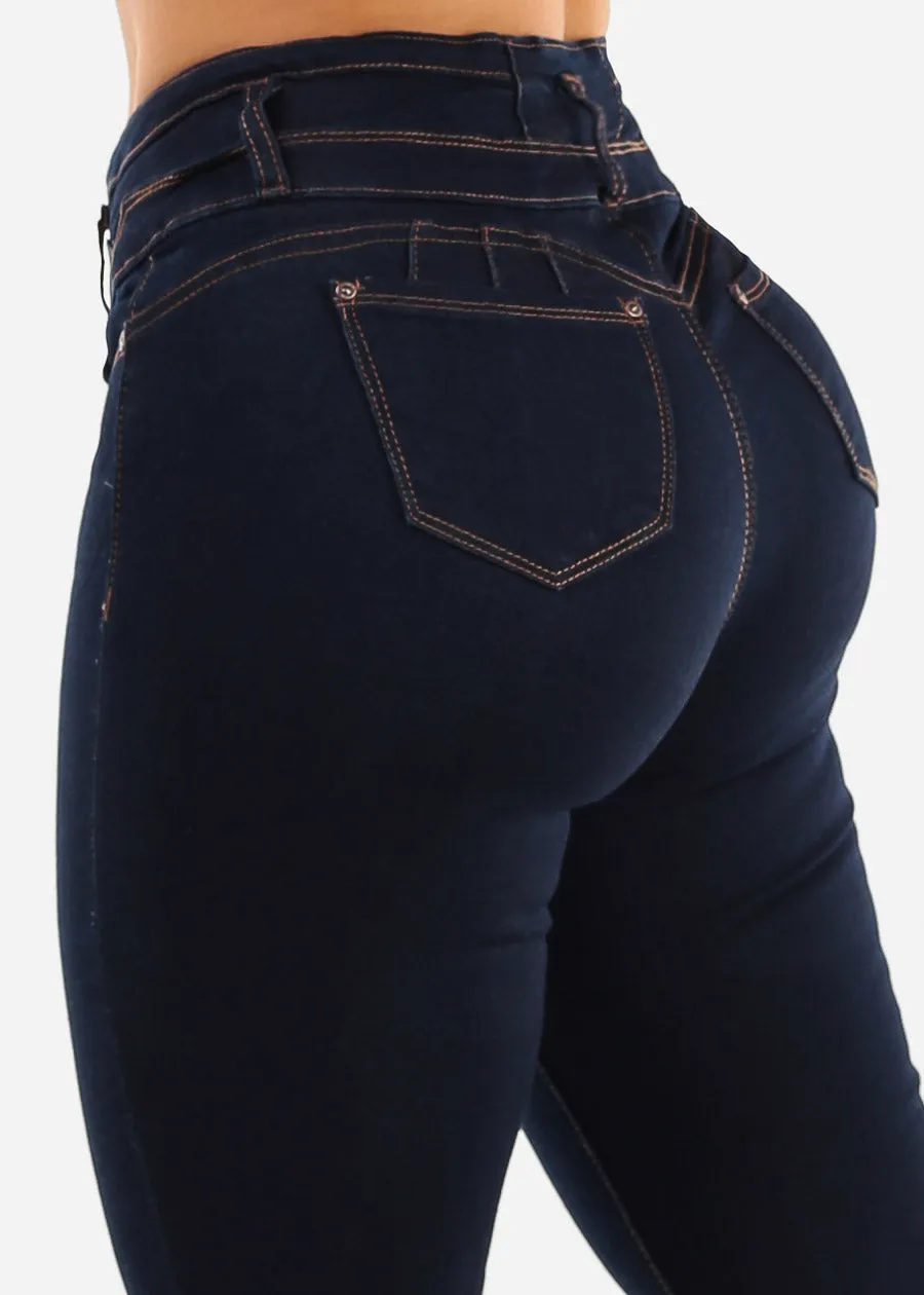 Butt Lift High Waist Skinny Jeans Dark Wash sold by Moda