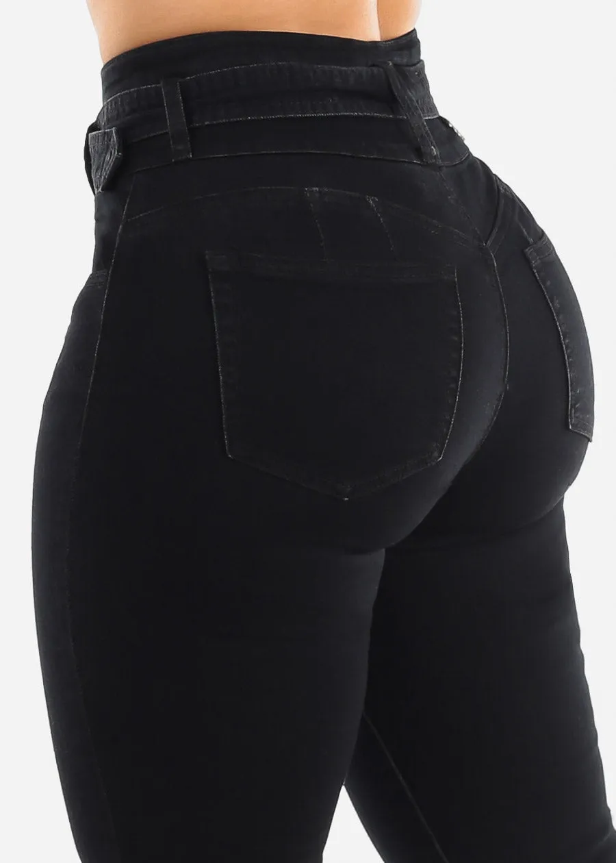 Super High Waisted Butt Lifting Black Flared Jeans sold by Moda product image thumbnail 5