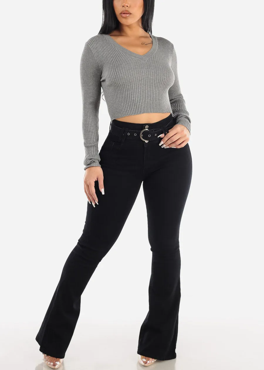 Super High Waisted Butt Lifting Black Flared Jeans sold by Moda product image thumbnail 2