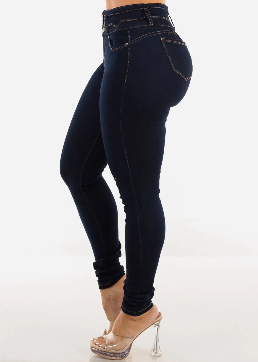 Butt Lift High Waist Skinny Jeans Dark Wash sold by Moda product image thumbnail 4