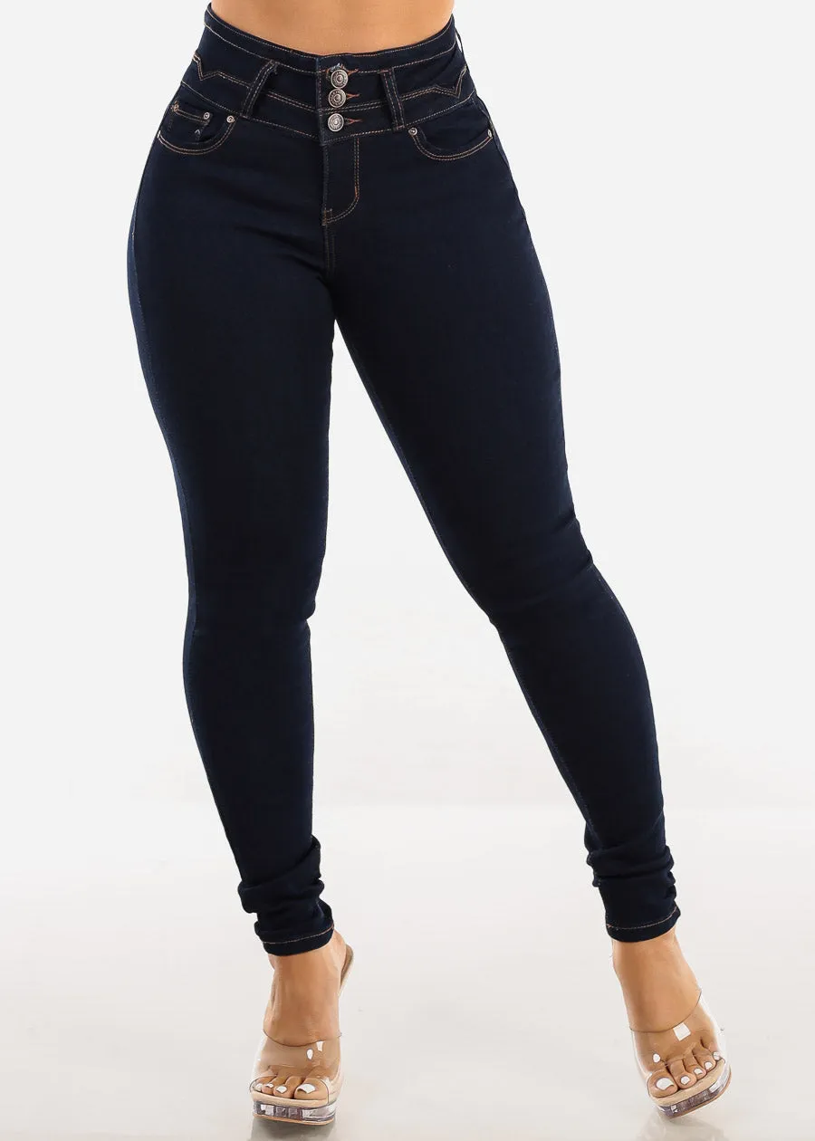 Butt Lift High Waist Skinny Jeans Dark Wash sold by Moda product image thumbnail 3