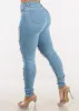 Super High Waist Distressed Skinny Jeans Light Wash sold by Moda