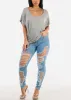 Super High Waist Distressed Skinny Jeans Light Wash sold by Moda