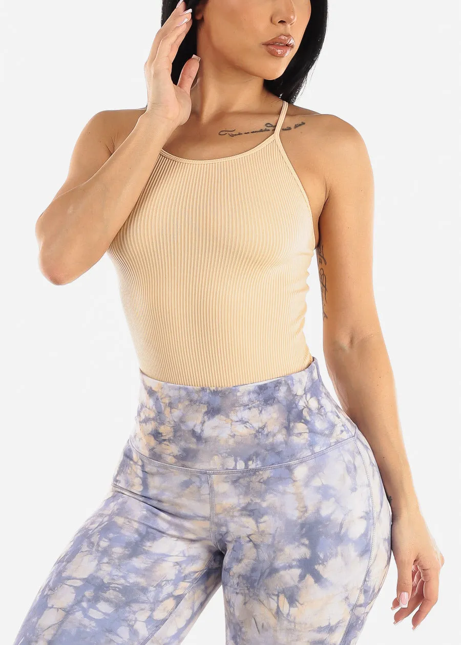 Seamless Sleeveless Ribbed Thong Bodysuit Nude sold by Moda product image thumbnail 5