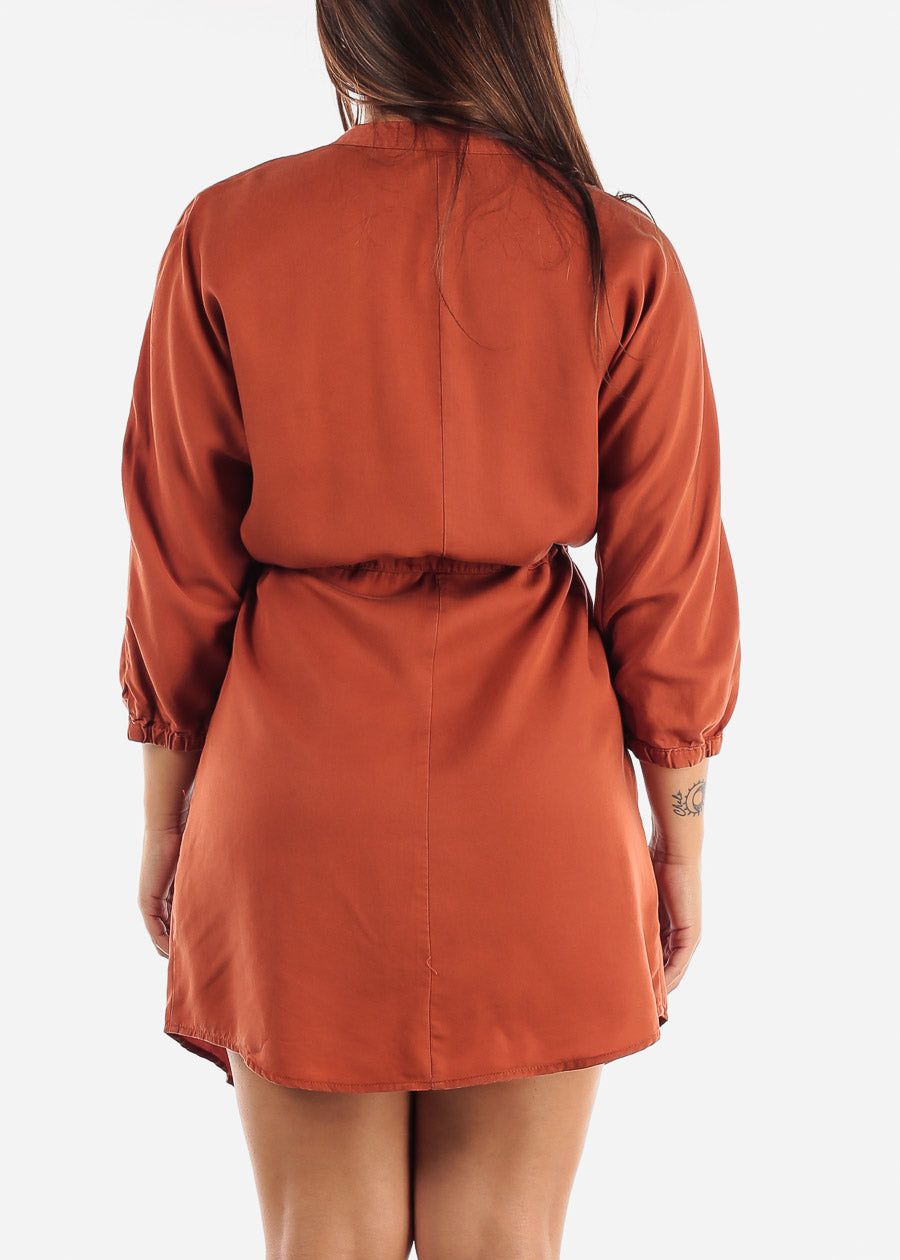 Cargo Shirt Dress Rust sold by Moda product image thumbnail 4