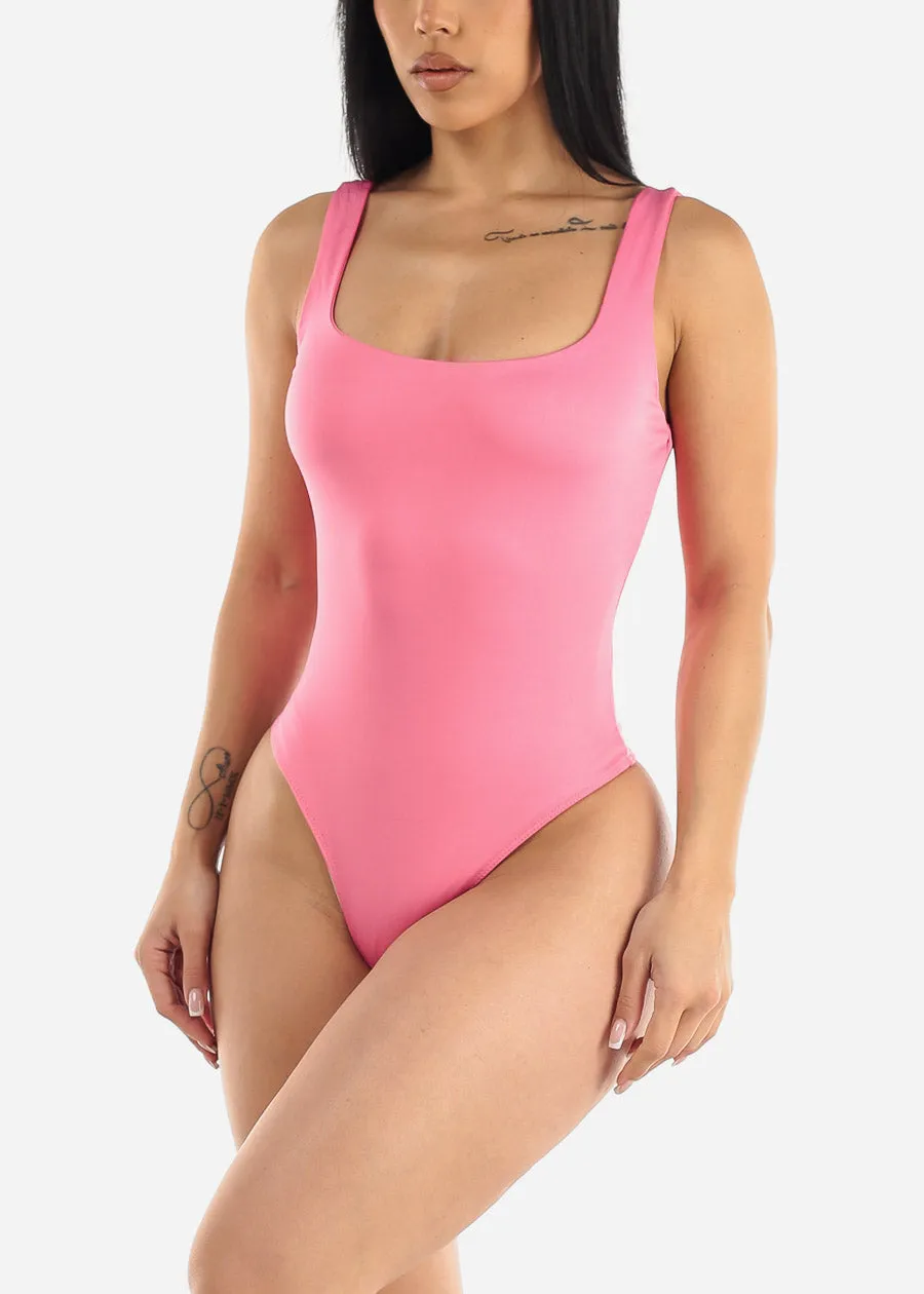 Sleeveless Square Neck Pink Thong Bodysuit sold by Moda product image thumbnail 2