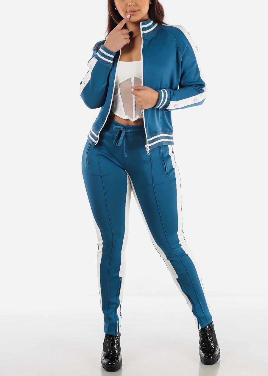 Blue and White Tracksuit (2 PCE SET) sold by Moda