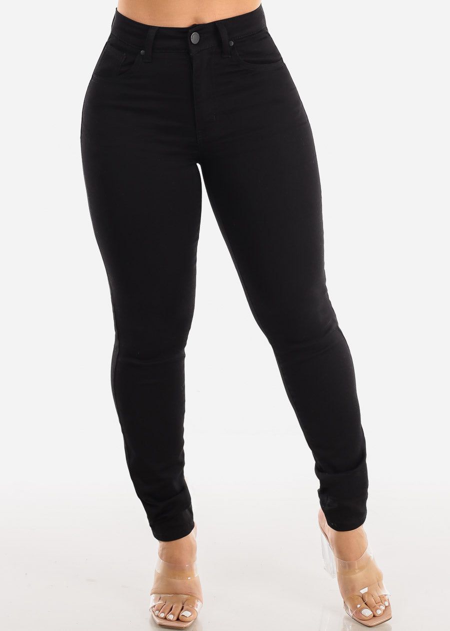 Classic High Waist Black Stretch Skinny Jeans sold by Moda