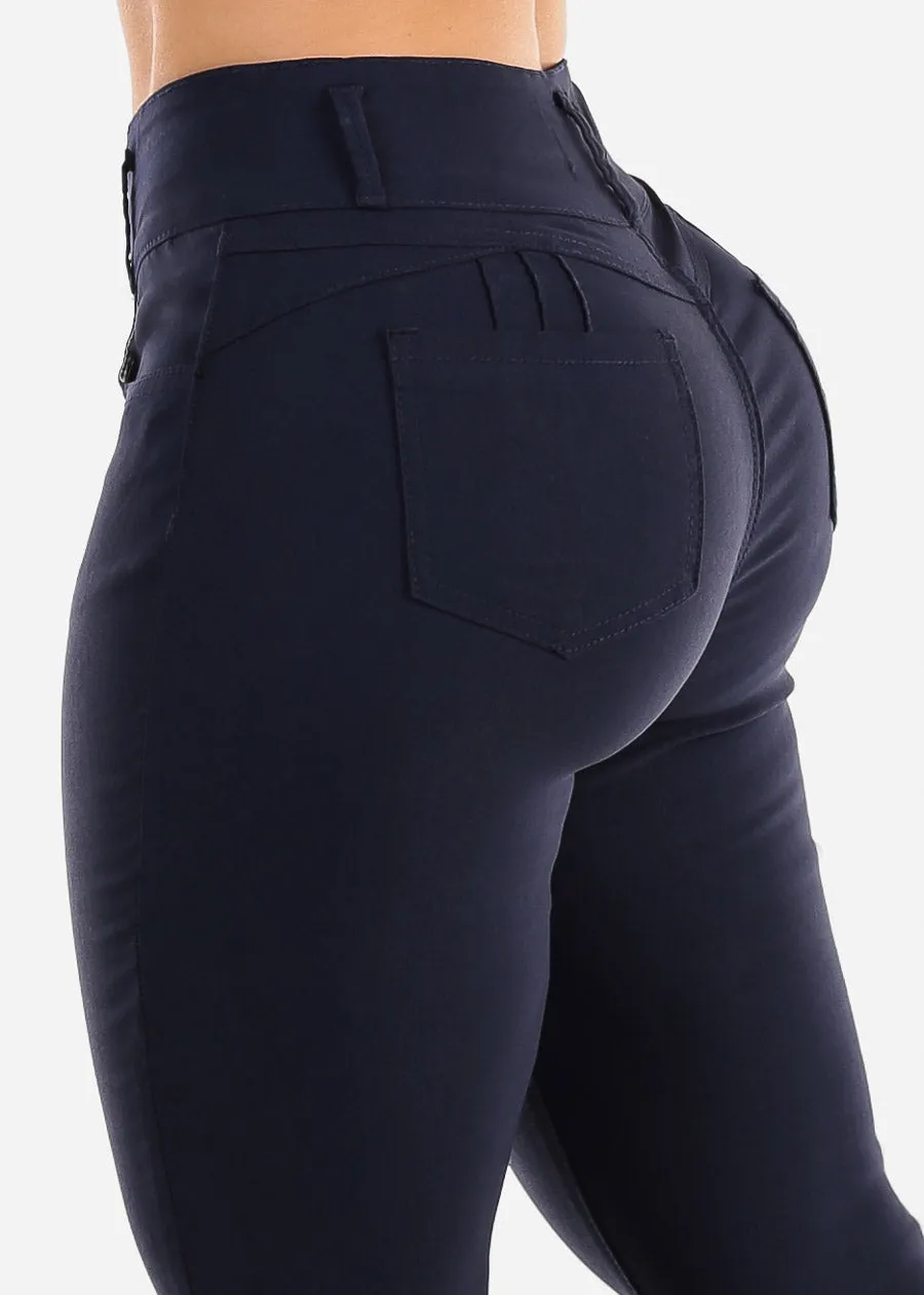 MX JEANS Hyper Stretch Butt Lifting Skinny Pants Navy sold by Moda