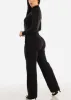 Black High Waist Wide Leg Straight Dressy Pants w Belt sold by Moda