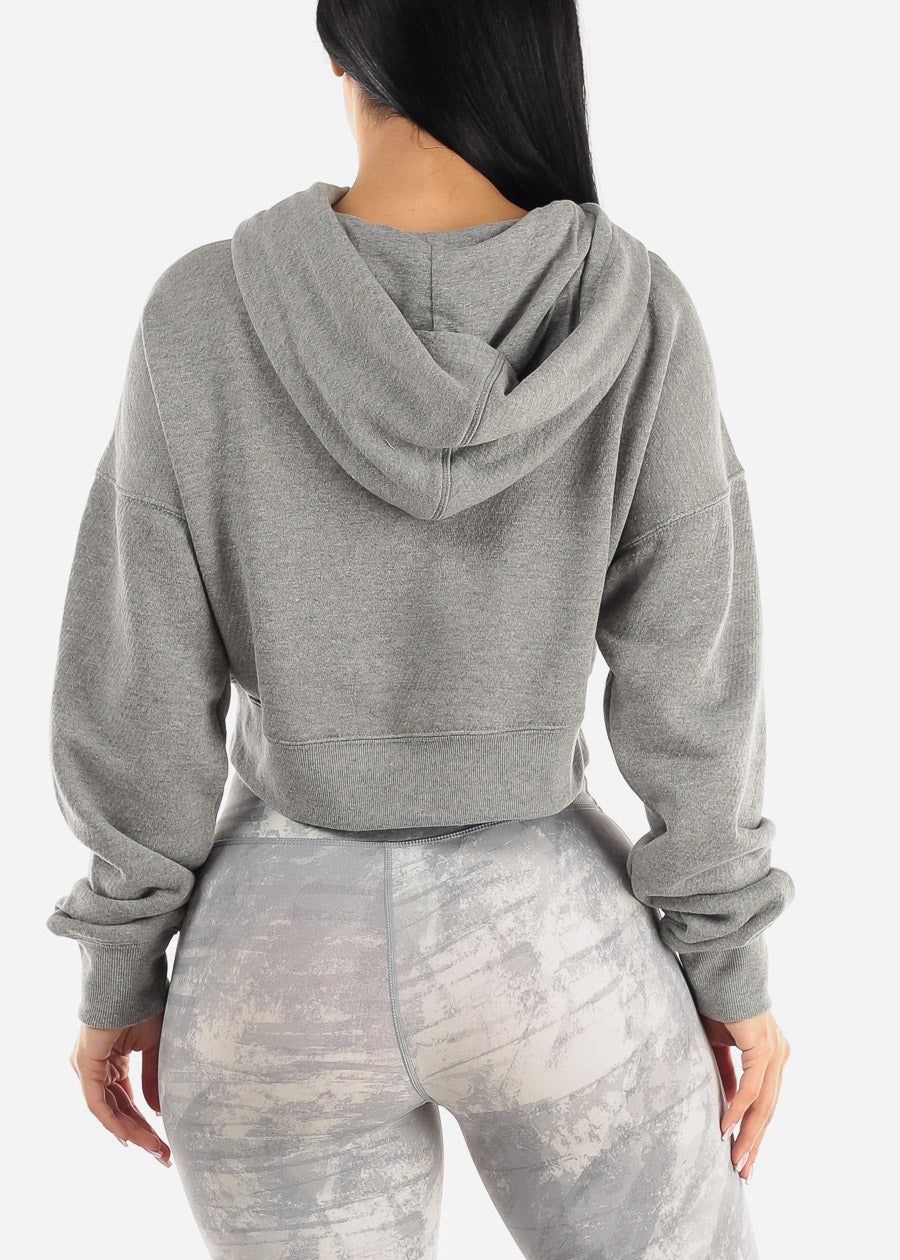Long Sleeve Cropped Pullover Hoodie Heather Grey sold by Moda product image thumbnail 4