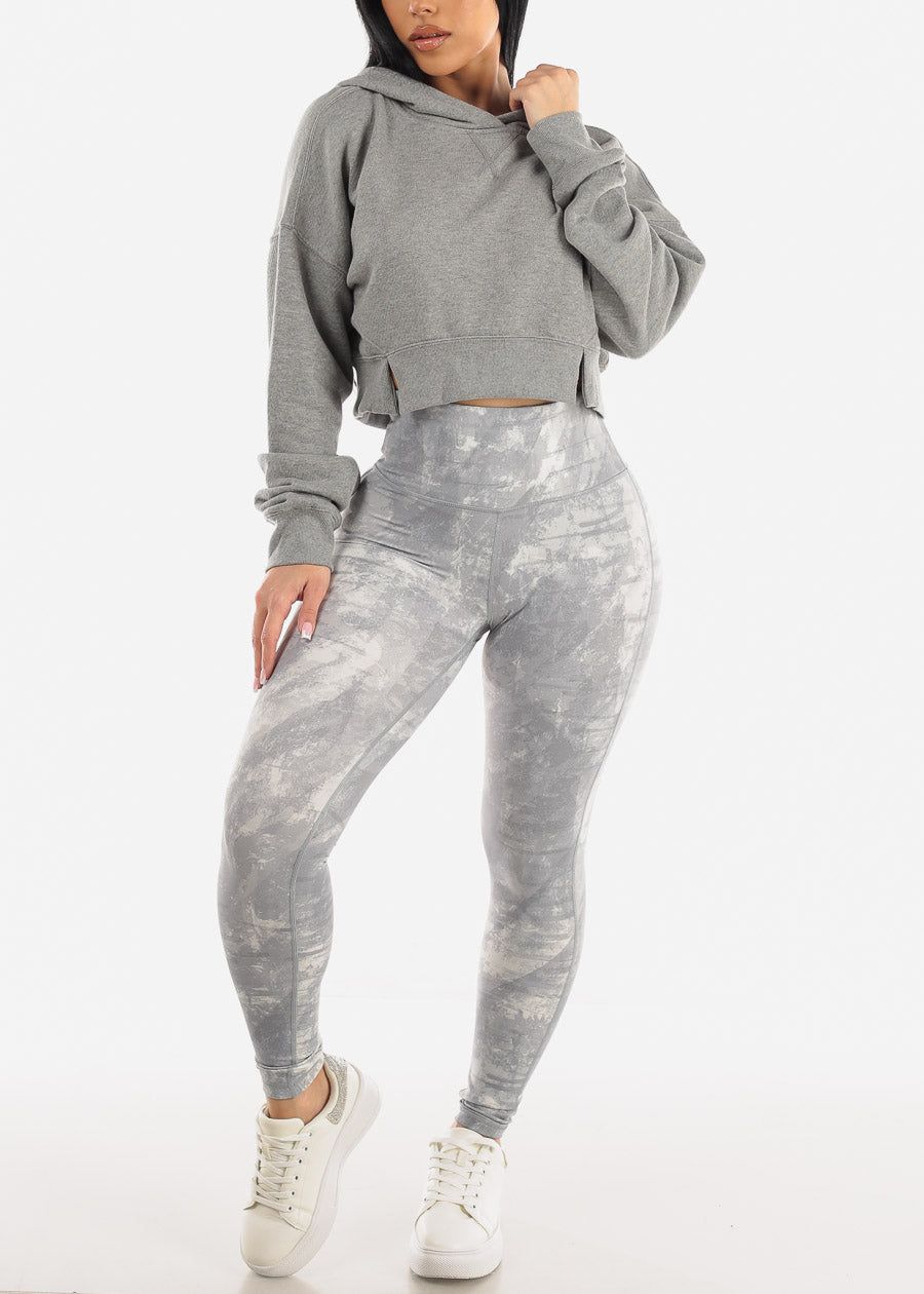 Long Sleeve Cropped Pullover Hoodie Heather Grey sold by Moda product image thumbnail 2