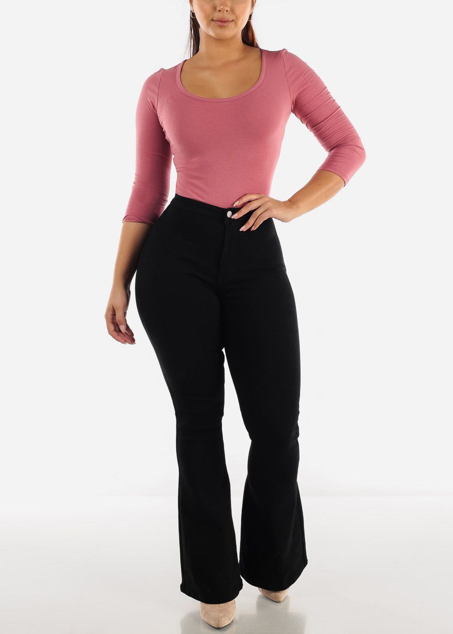 Super Stretch High Waisted Black Bell Bottoms sold by Moda product image thumbnail 2