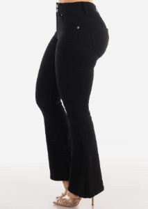 High Waist Black Butt Lifting Flared Jeans sold by Moda