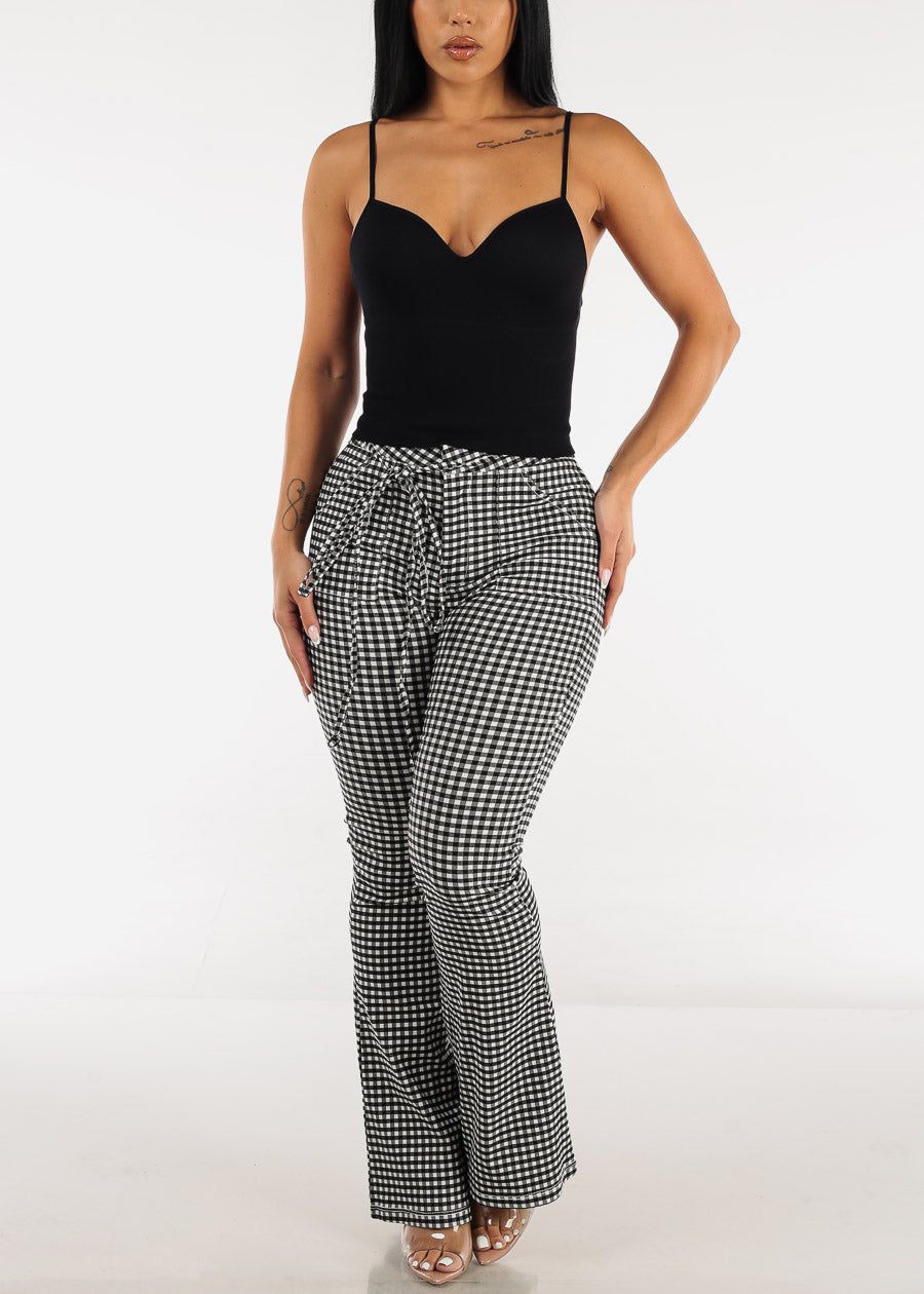 Black Spaghetti Strap Padded Bust Seamless Crop Top sold by Moda product image thumbnail 2