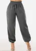 Grey Linen High Rise Spandex Waist Jogger Pants sold by Moda