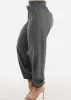Grey Linen High Rise Spandex Waist Jogger Pants sold by Moda