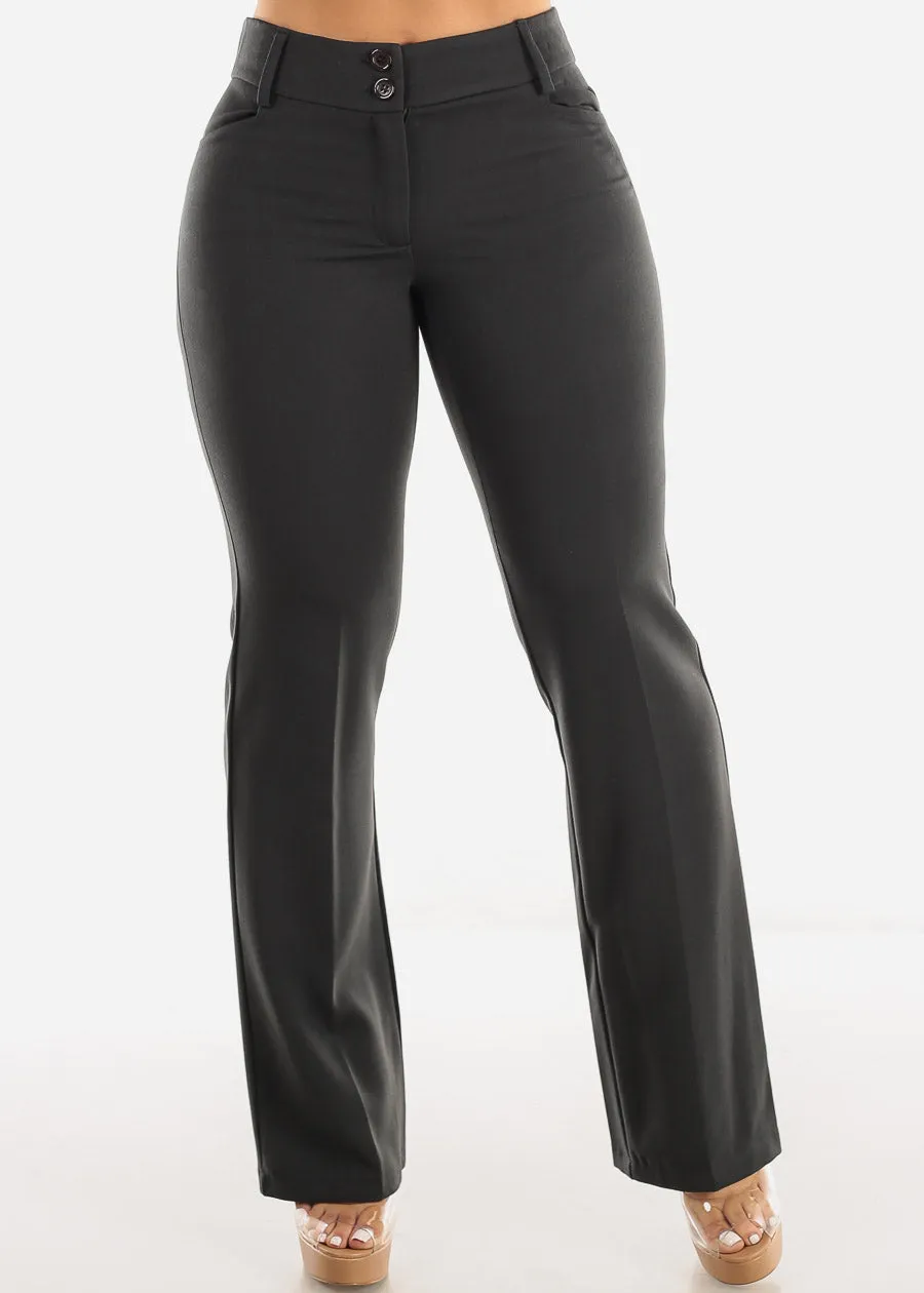 High Waisted Charcoal Bootcut Dress Pants sold by Moda