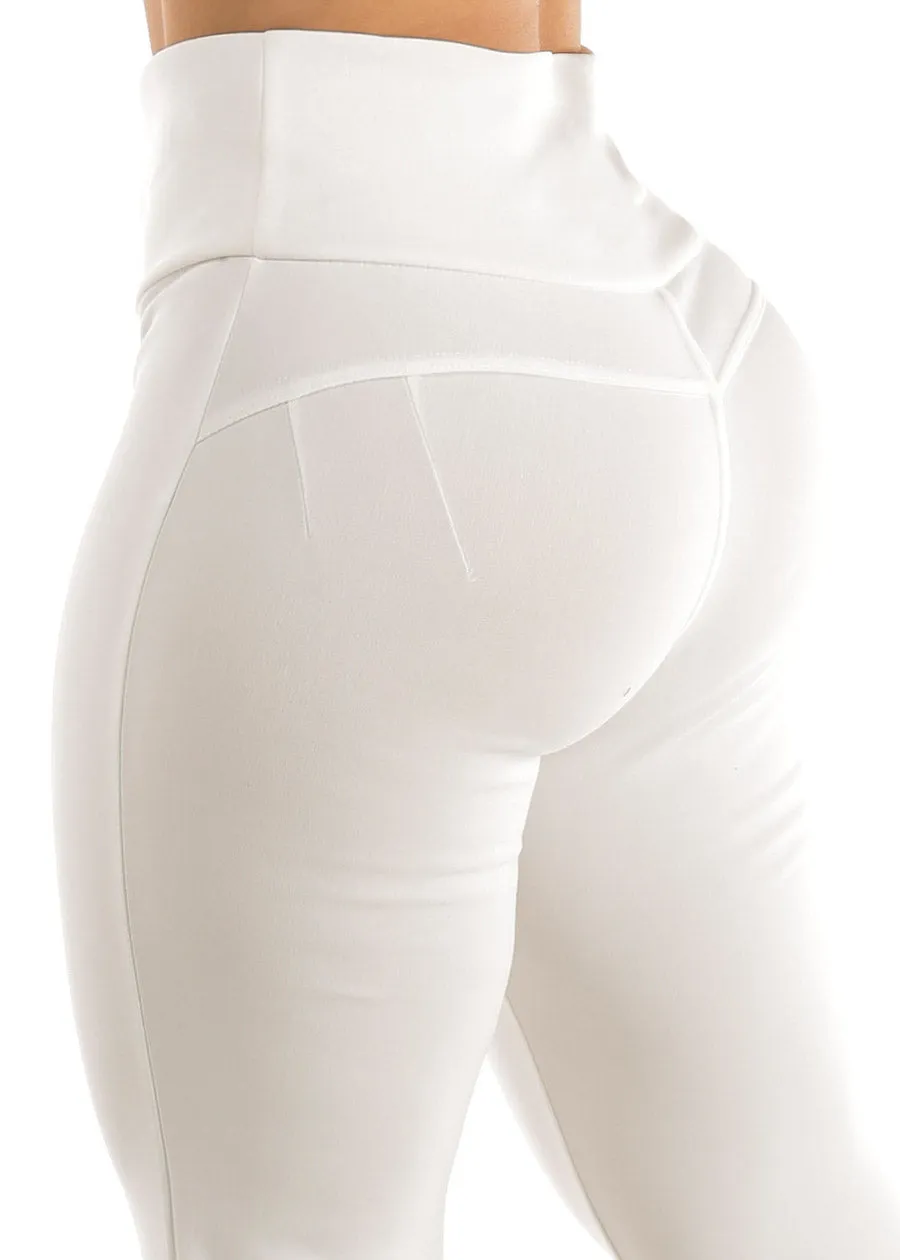 White Butt Lifting Dressy Bootcut Pants sold by Moda product image thumbnail 5