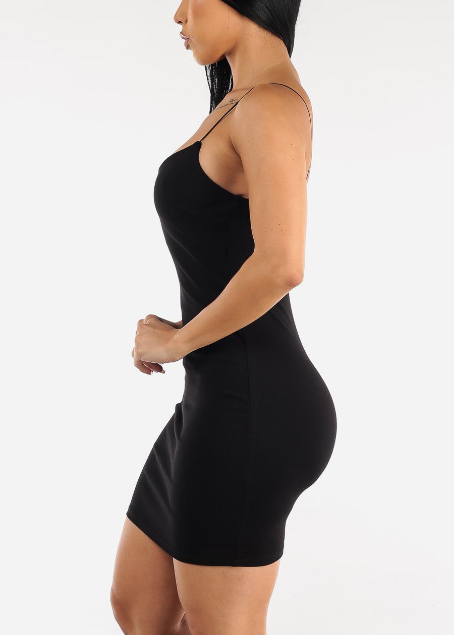 Scoop Neck Bodycon Mini Dress Black sold by Moda product image thumbnail 3