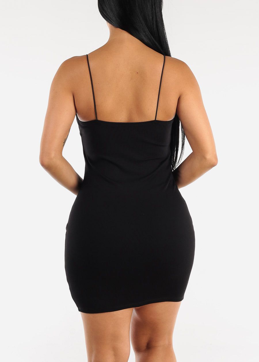 Scoop Neck Bodycon Mini Dress Black sold by Moda product image thumbnail 4