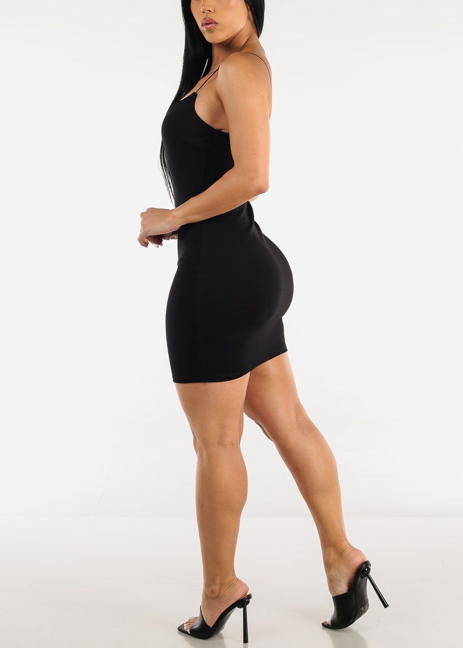 Scoop Neck Bodycon Mini Dress Black sold by Moda product image thumbnail 5