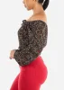 Black Off Shoulder Floral Peasant Crop Top sold by Moda