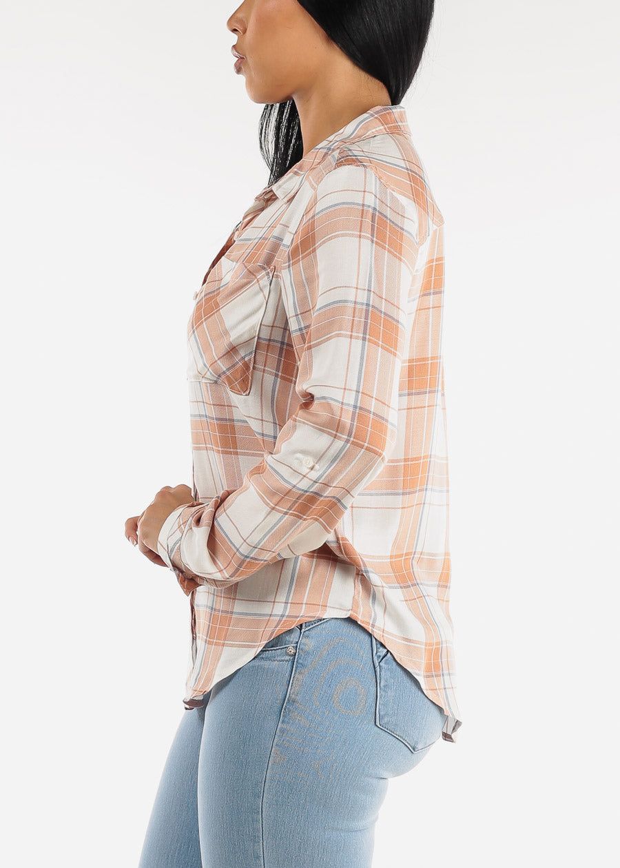 Long Sleeve Button Down Terra Plaid Shirt sold by Moda product image thumbnail 4
