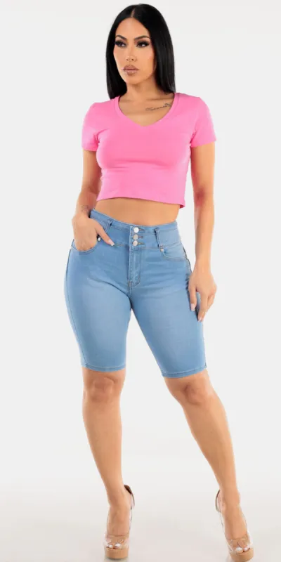 Basic Pink Butt Lift Denim Outfit sold by Moda