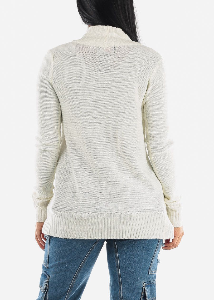 White Open Front Pocket Cardigan sold by Moda product image thumbnail 4